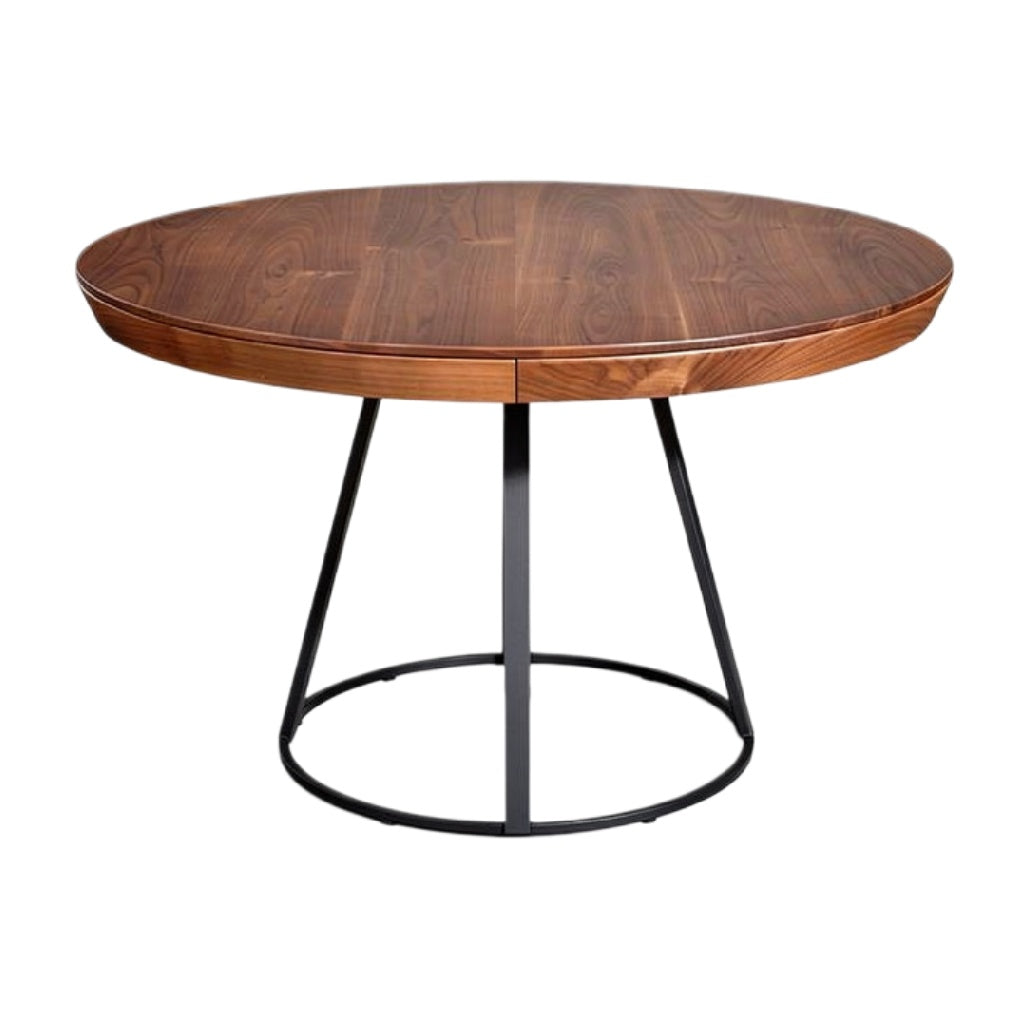 Ronde Houten Eettafel met Stalen Onderstel